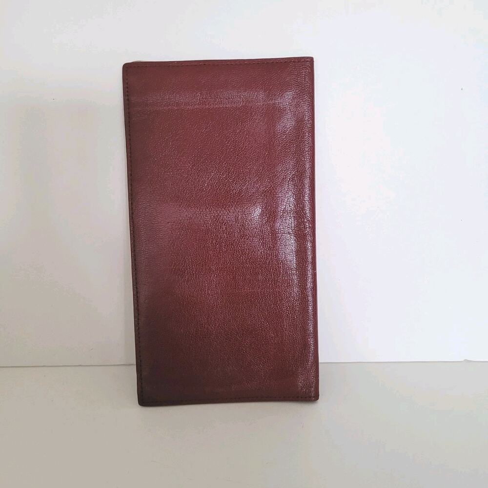 Celine Vintage Bifold Geniue Leather Large Wallet Red Carriage Logo Unisex Long - Picture 2 of 9